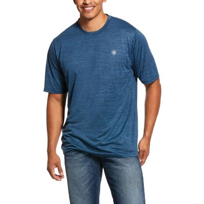 Ariat Western: Charger Basic Camisetas Hombre - Azules (GDTPM2410)